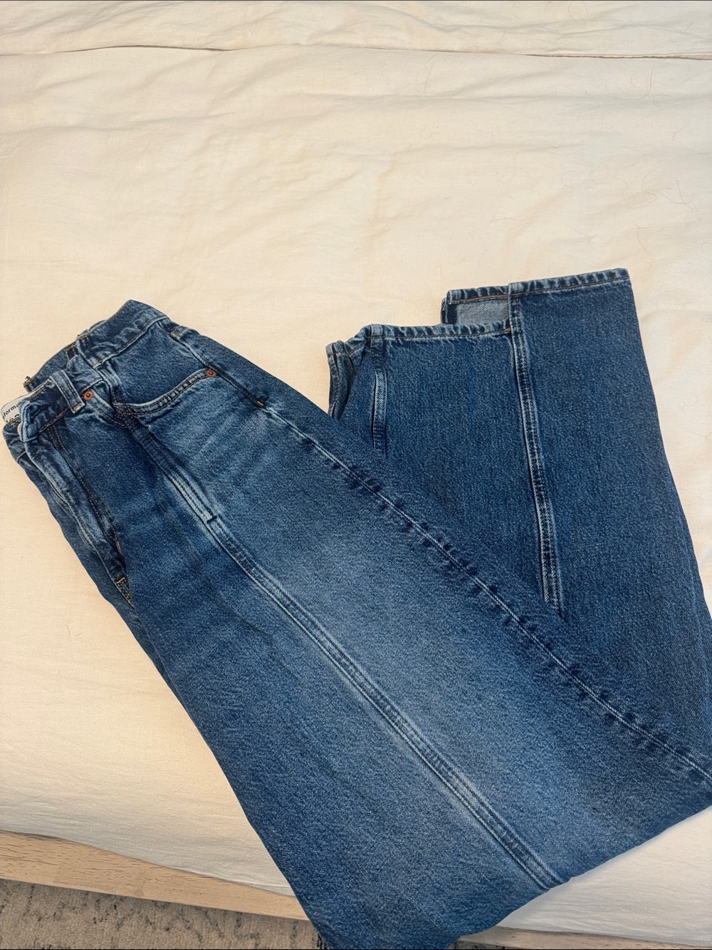 Reformation Dark Blue Wide Leg Jeans